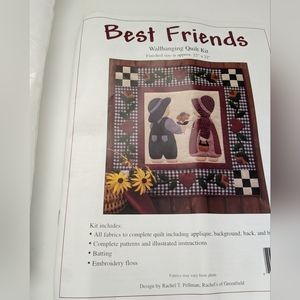 Wallhanging Quilt Kit Best Friends Boy Girl Hearts Flowers Rachel T. Pellman